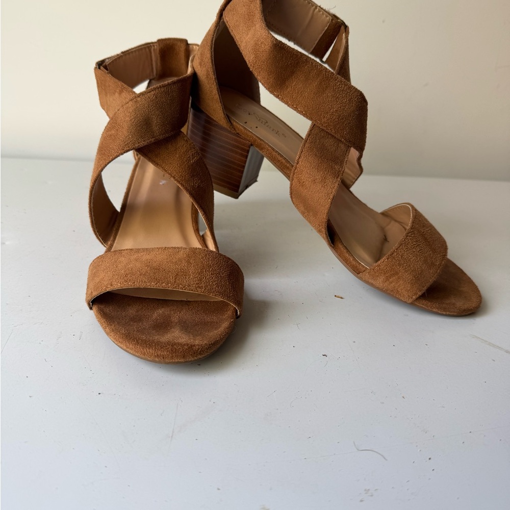 Elegant Tan Suede Women's Heels